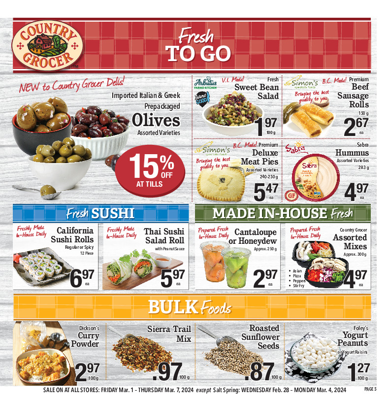 Country Grocer Flyer for Nanaimo Chase River - Groceries On Sale This Week