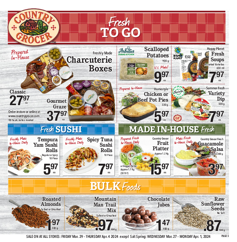 Country Grocer Flyer for Nanaimo Chase River - Groceries On Sale This Week