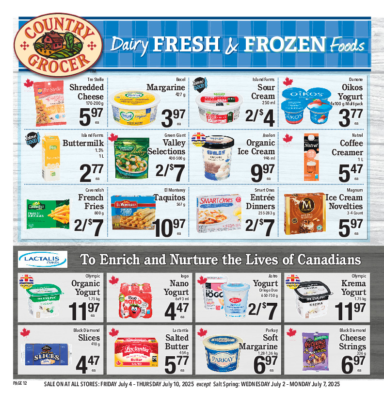 Dairy Fresh & Frozen Foods